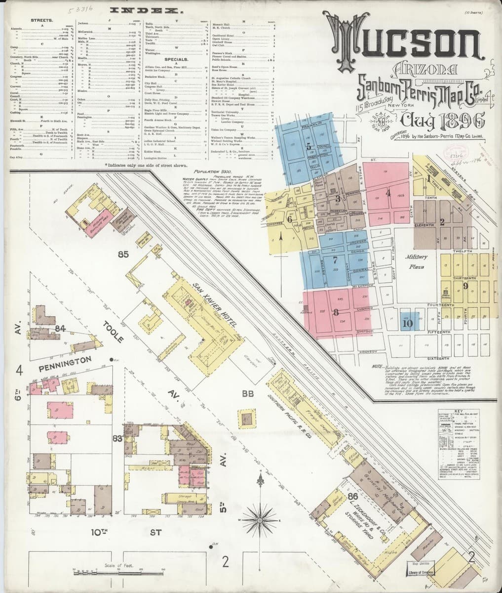 Tucson, Arizona - 1896 Sanborn Map