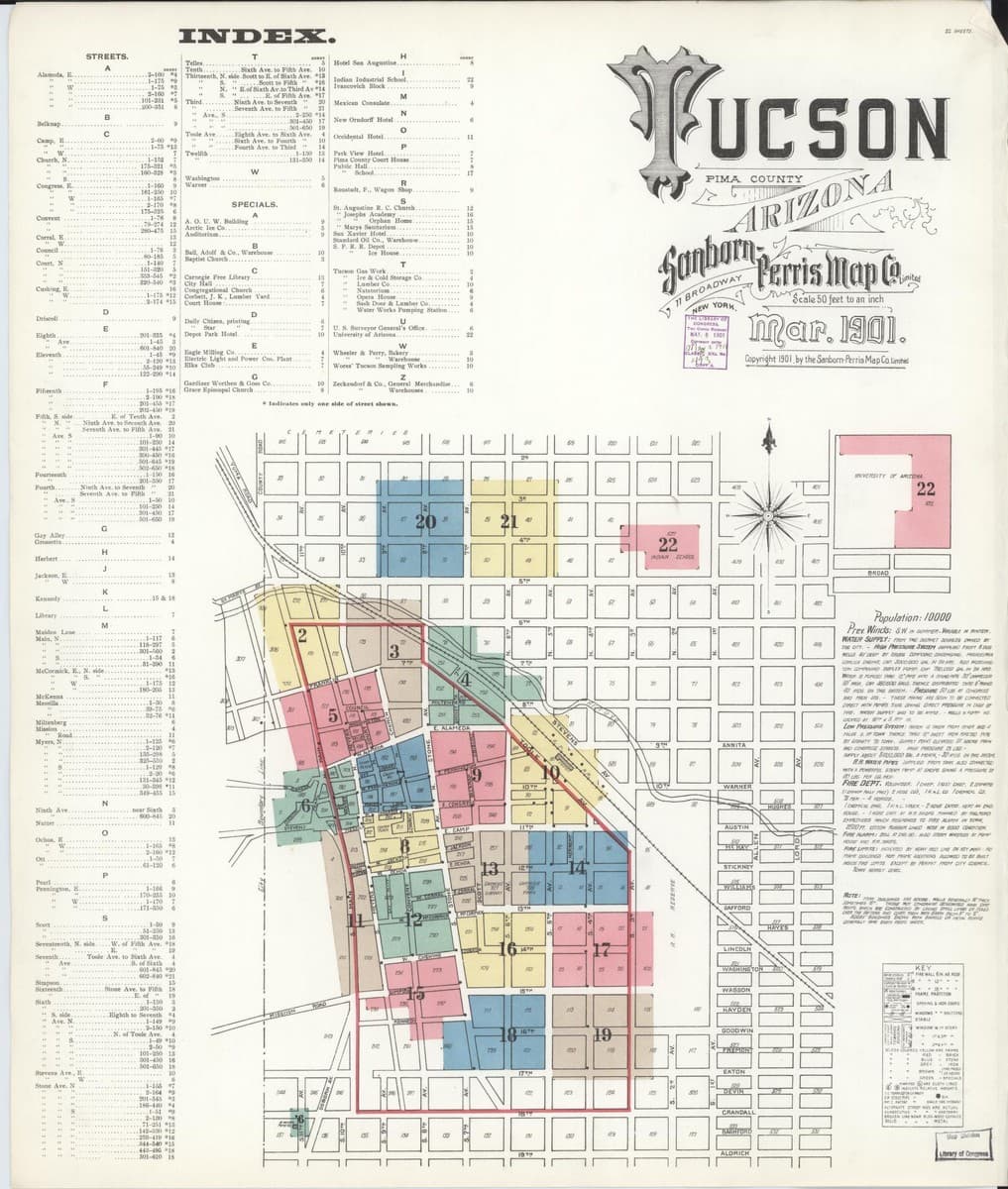 Tucson, Arizona - 1901 Sanborn Map