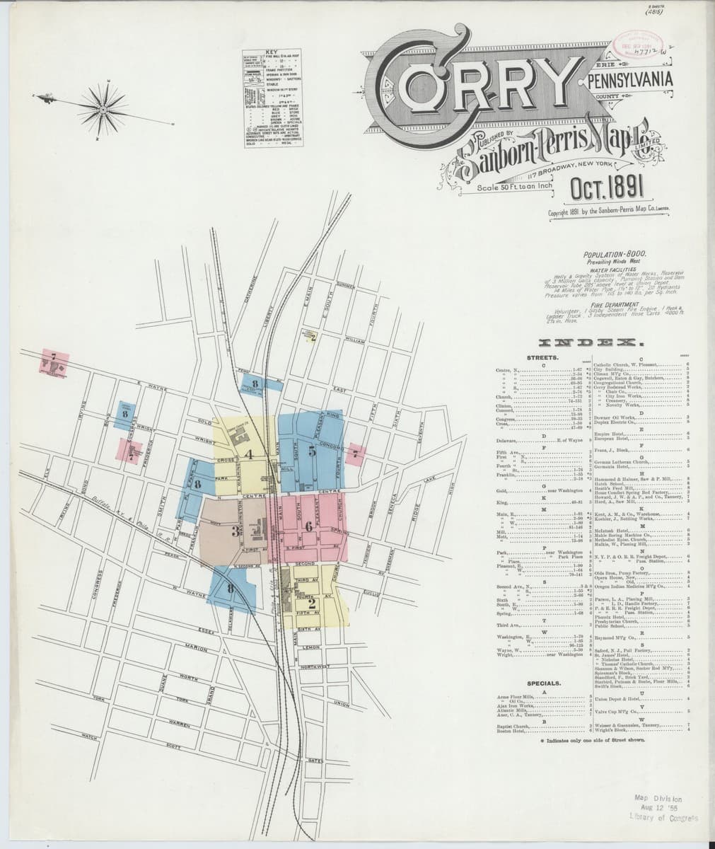 Corry, Pennsylvania - 1891 Sanborn Map