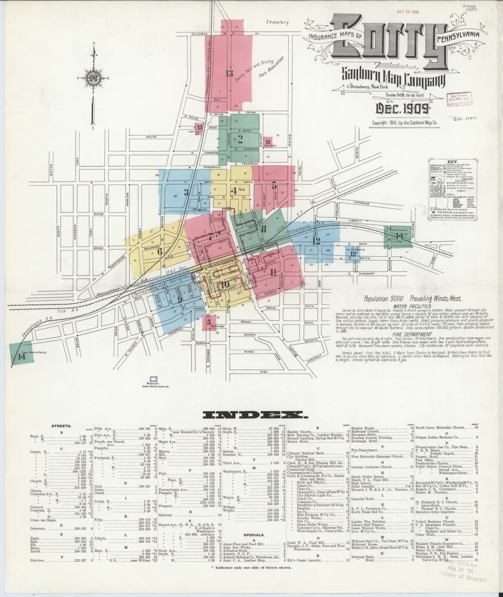 Corry, Pennsylvania - 1909 Sanborn Map