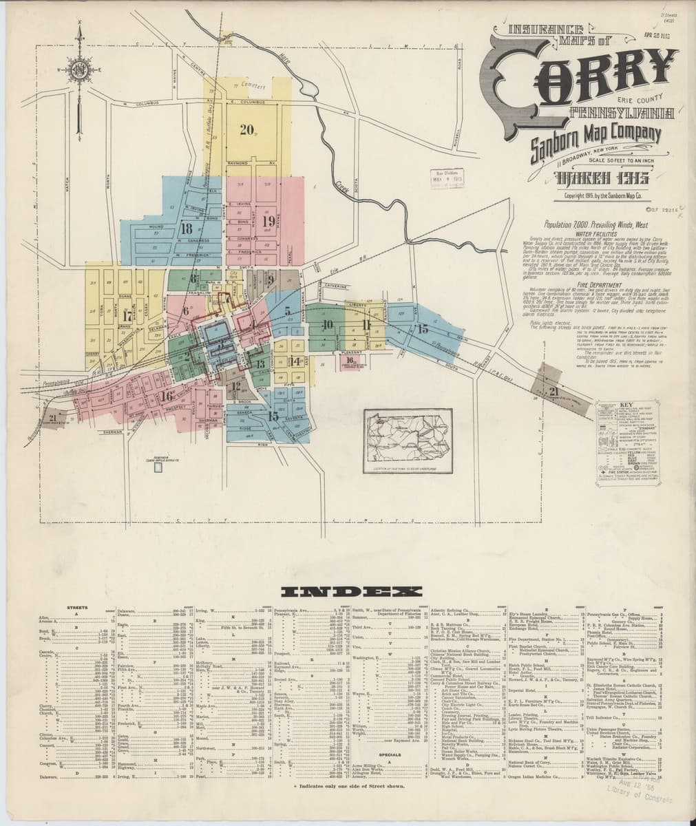 Corry, Pennsylvania - 1915 Sanborn Map