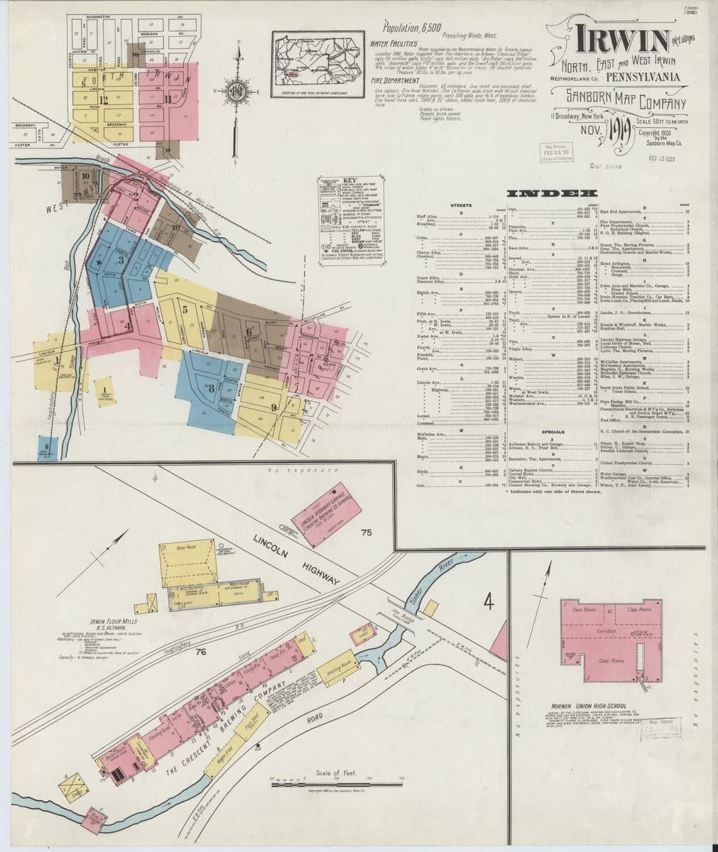 Irwin, Pennsylvania - 1919 Sanborn Map