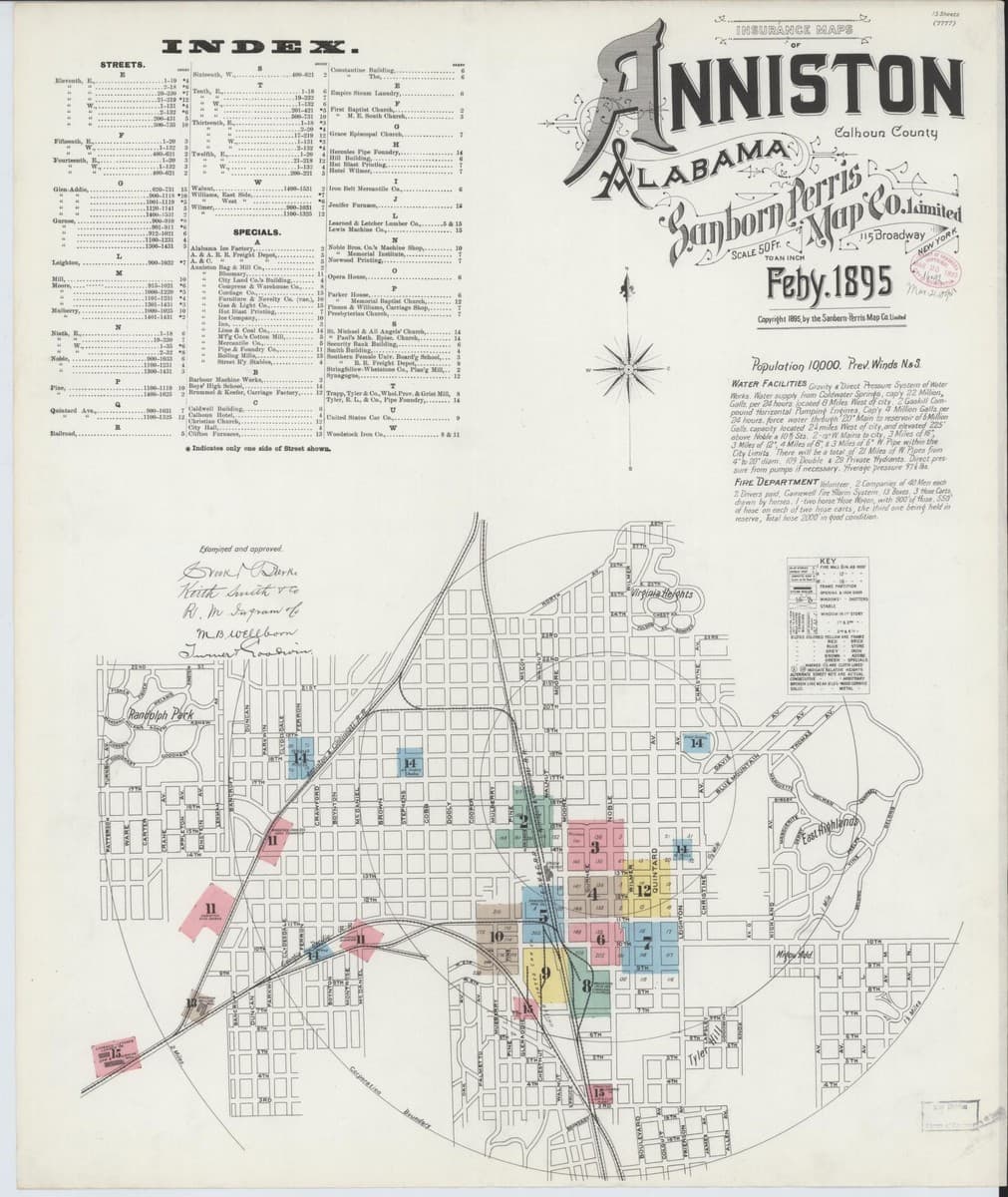 Anniston, Alabama - 1895 Sanborn Map