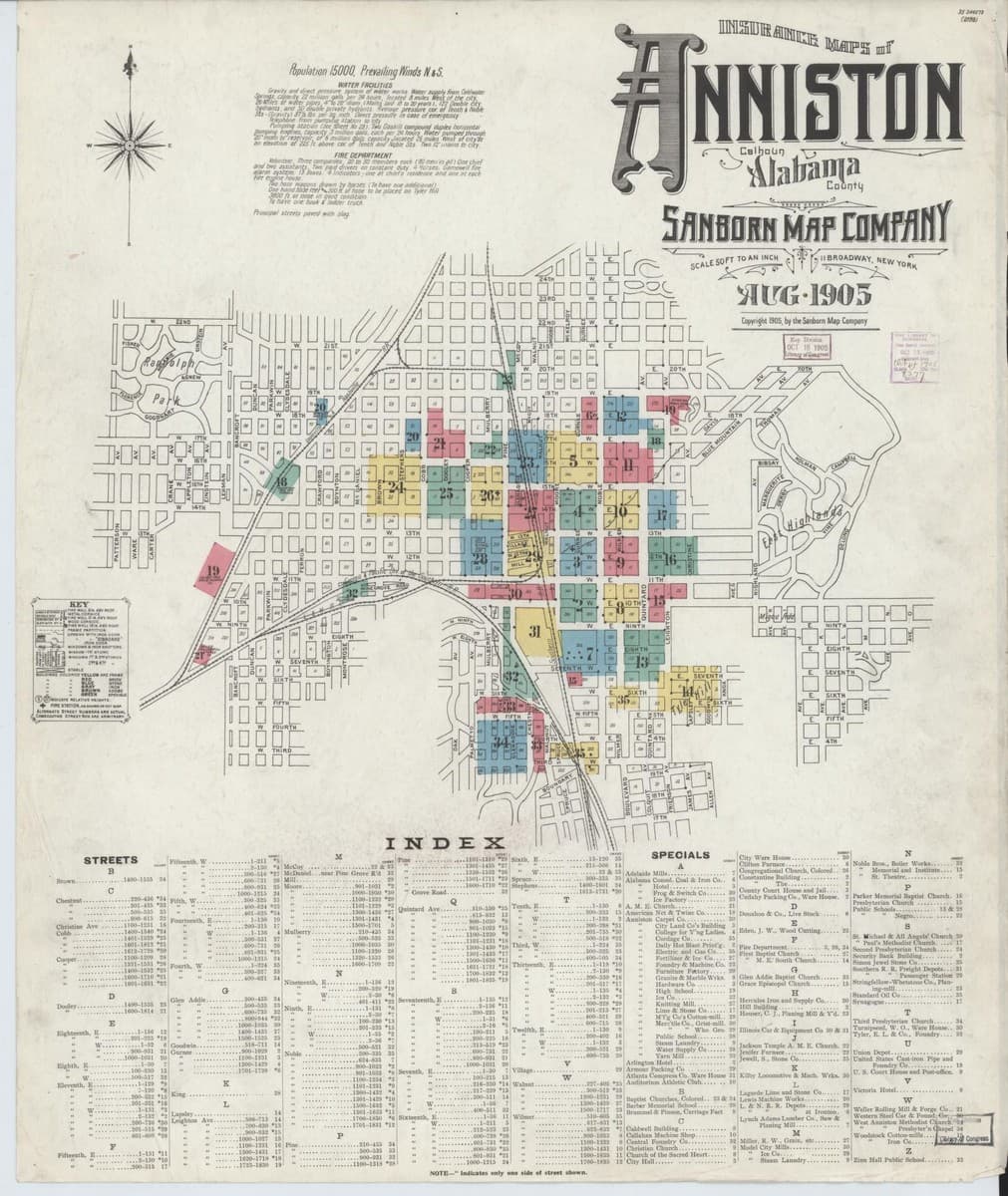 Anniston, Alabama - 1905 Sanborn Map