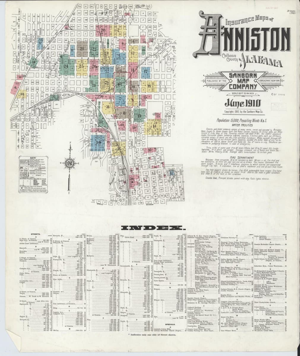 Anniston, Alabama - 1910 Sanborn Map