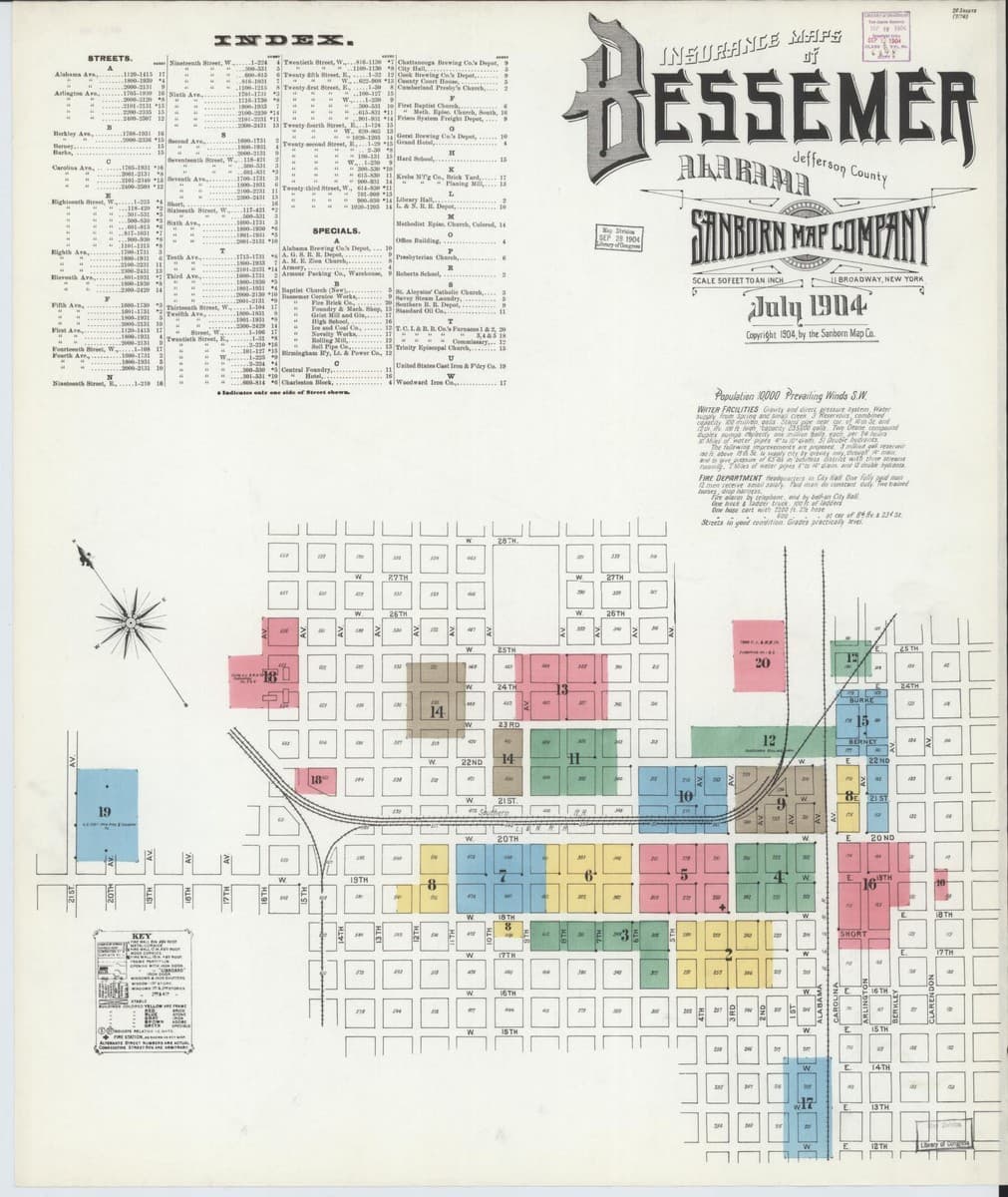 Bessemer, Alabama - 1904 Sanborn Map