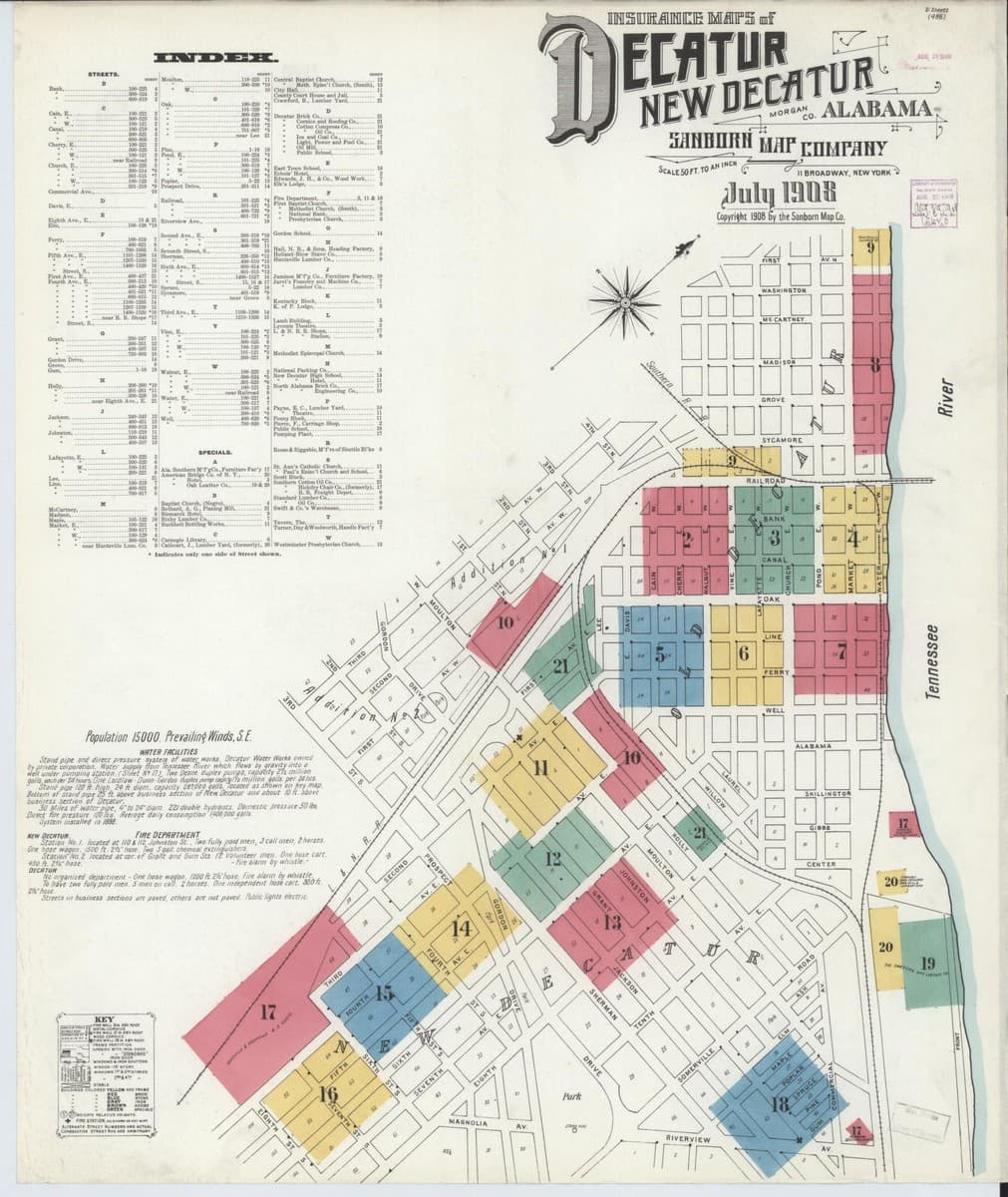 Decatur, Alabama - 1908 Sanborn Map