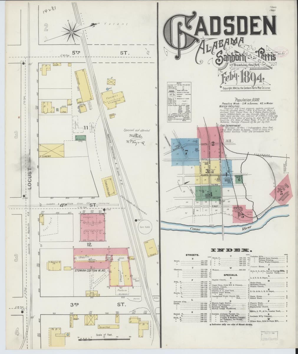 Gadsden, Alabama - 1894 Sanborn Map