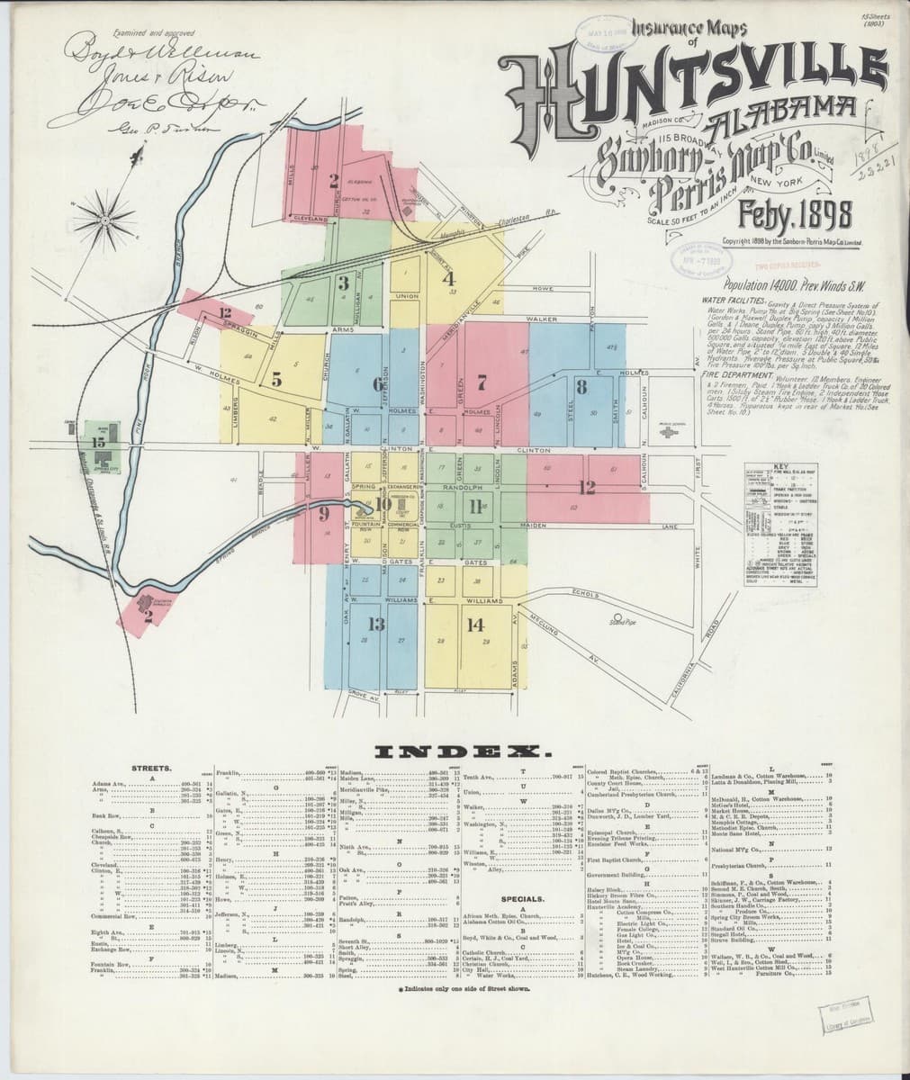 Huntsville, Alabama - 1898 Sanborn Map