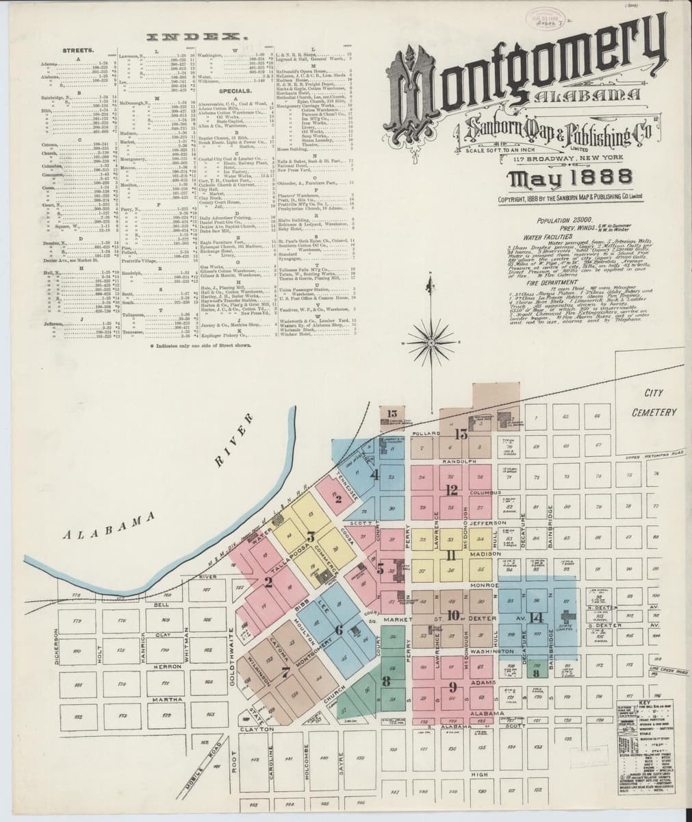 Montgomery, Alabama - 1888 Sanborn Map