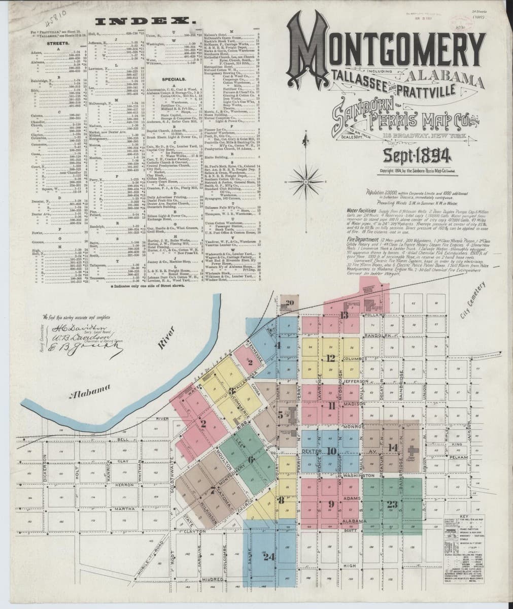 Montgomery, Alabama - 1894 Sanborn Map