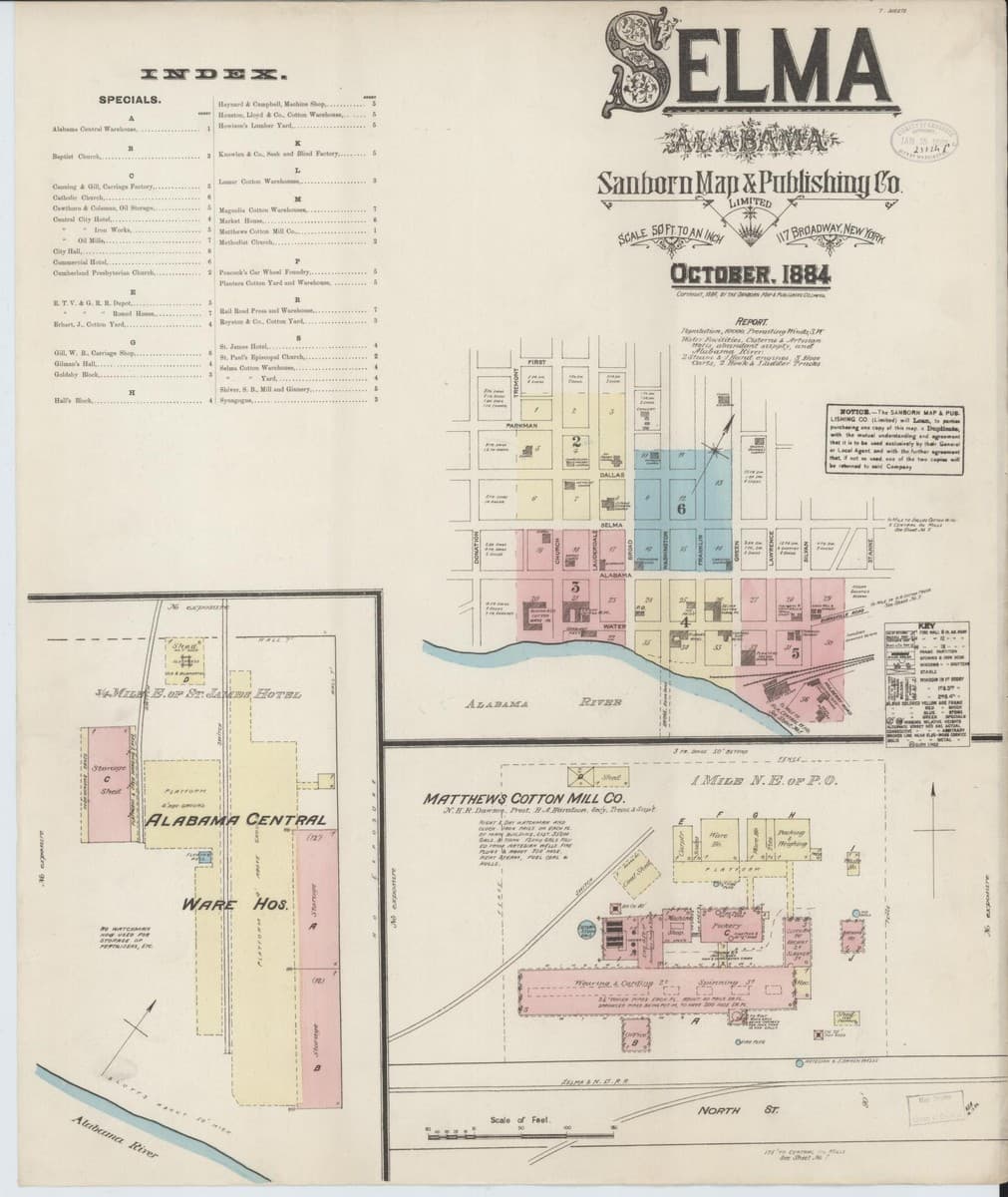 Selma, Alabama - 1884 Sanborn Map