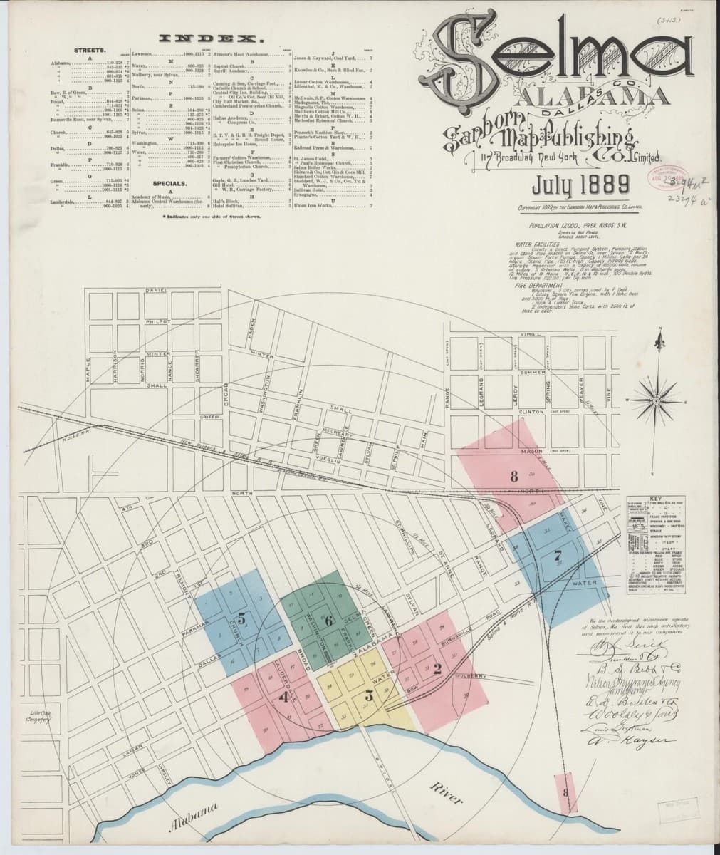 Selma, Alabama - 1889 Sanborn Map