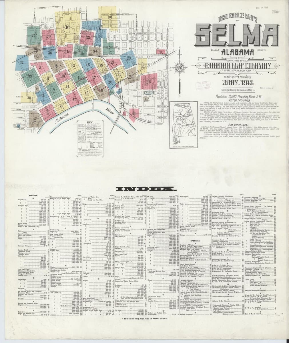 Selma, Alabama - 1913 Sanborn Map