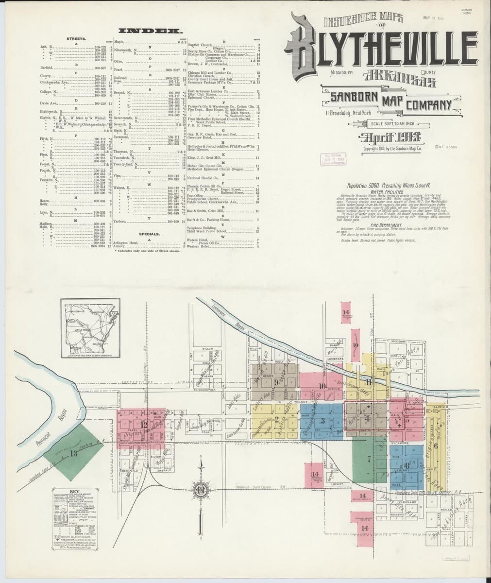 Blytheville, Arkansas - 1913 Sanborn Map