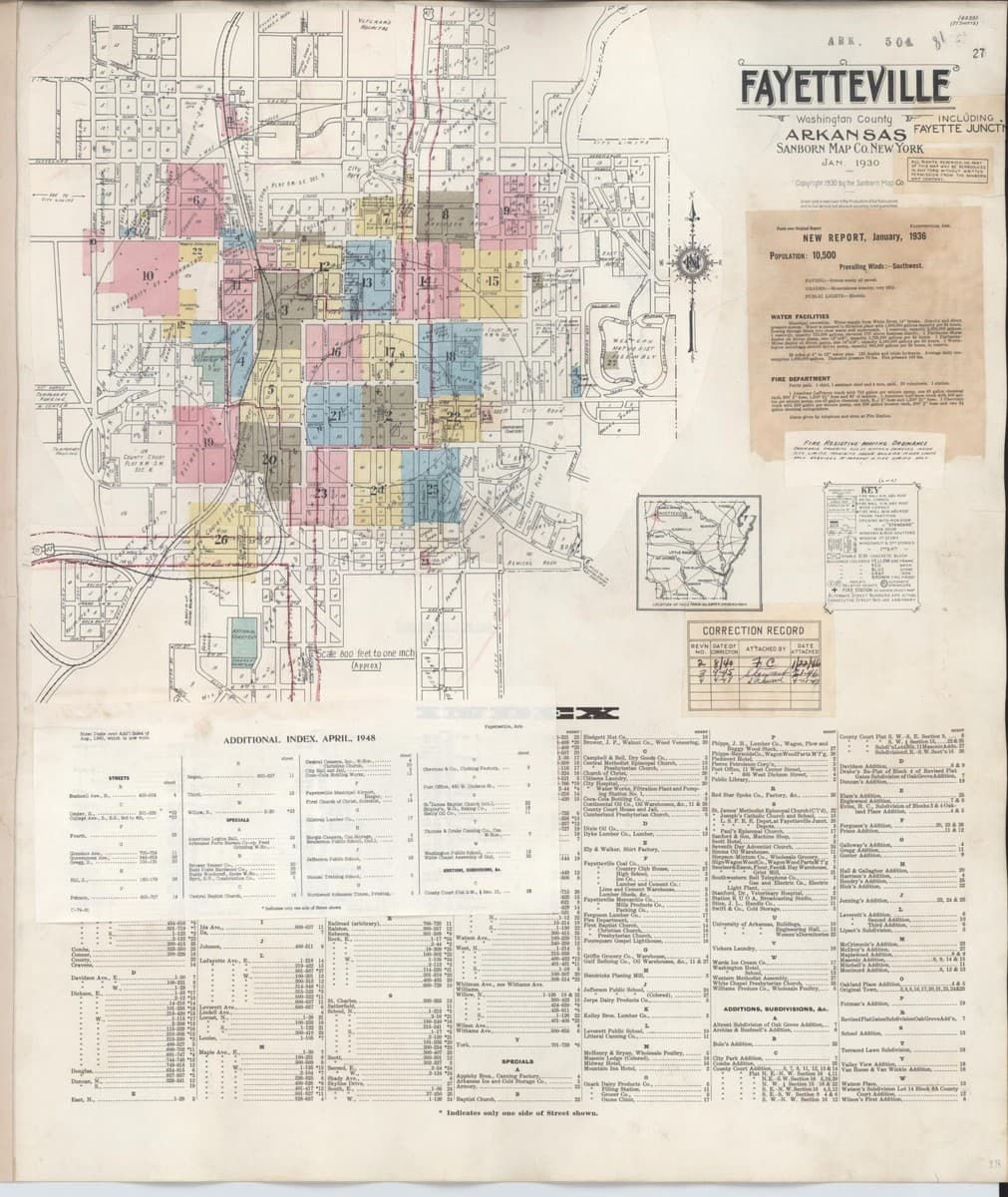 Fayetteville, Arkansas - 1930 Sanborn Map
