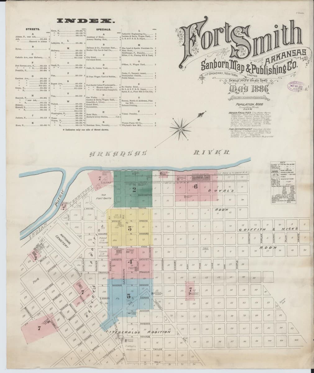 Fort Smith, Arkansas - 1886 Sanborn Map