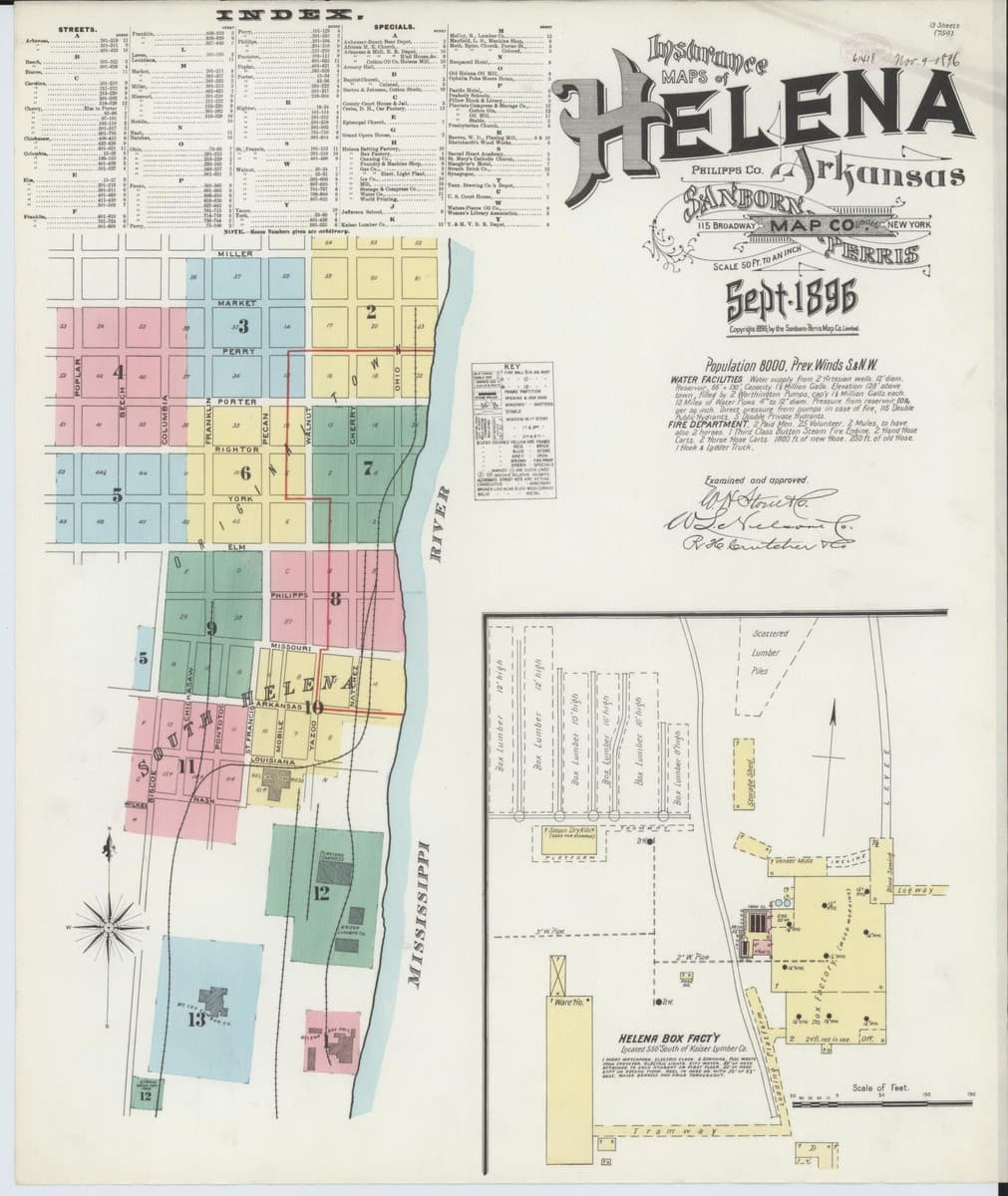 Helena, Arkansas - 1896 Sanborn Map