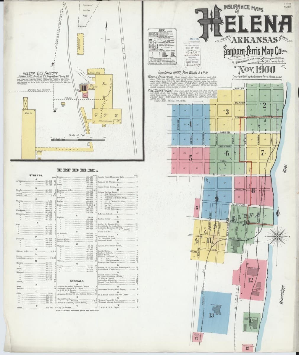 Helena, Arkansas - 1900 Sanborn Map