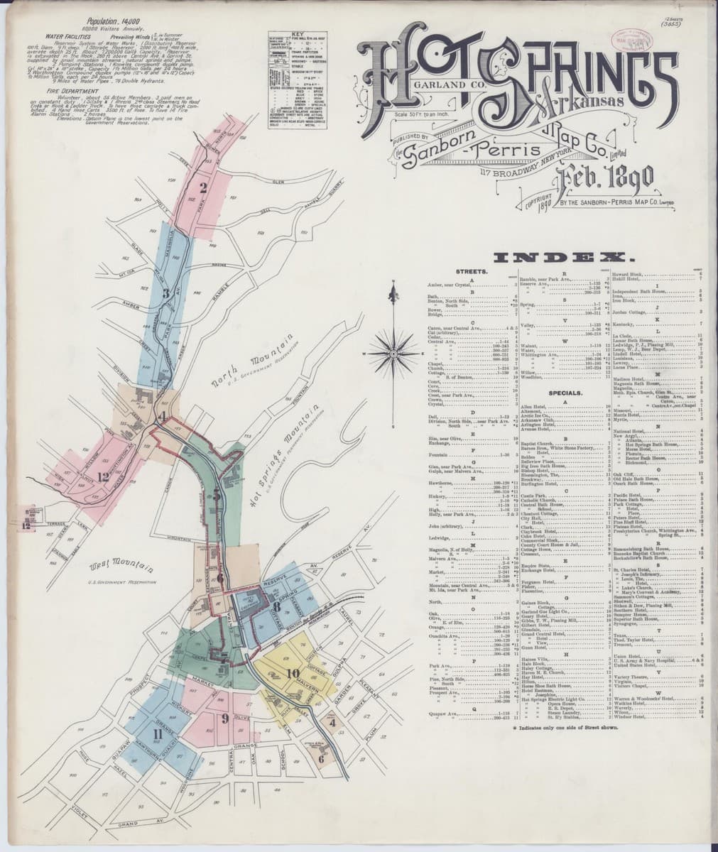 Hot Springs, Arkansas - 1890 Sanborn Map