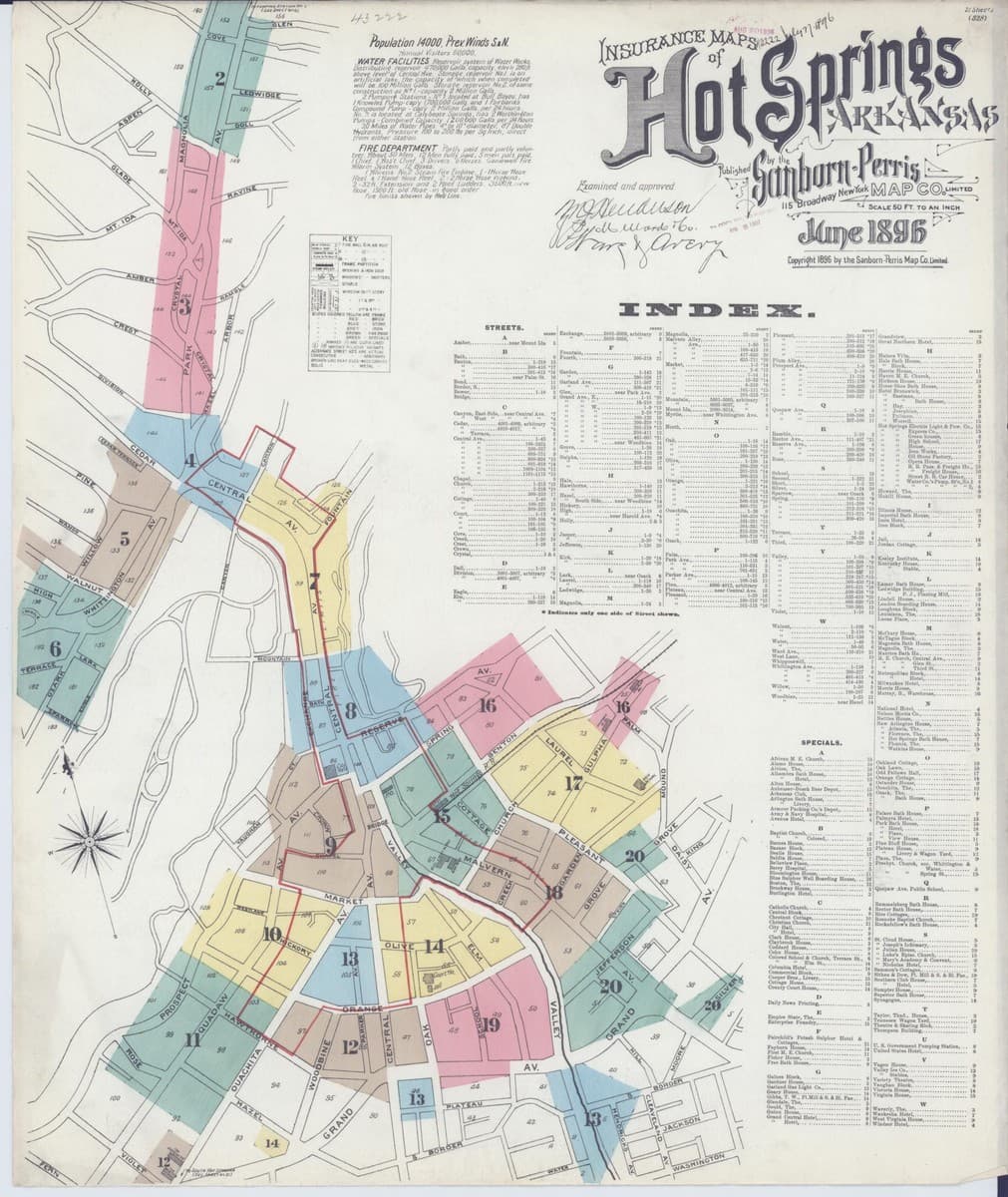 Hot Springs, Arkansas - 1896 Sanborn Map