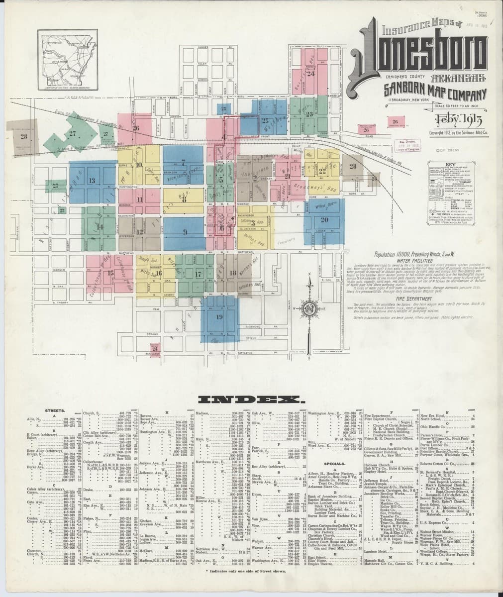 Jonesboro, Arkansas - 1913 Sanborn Map