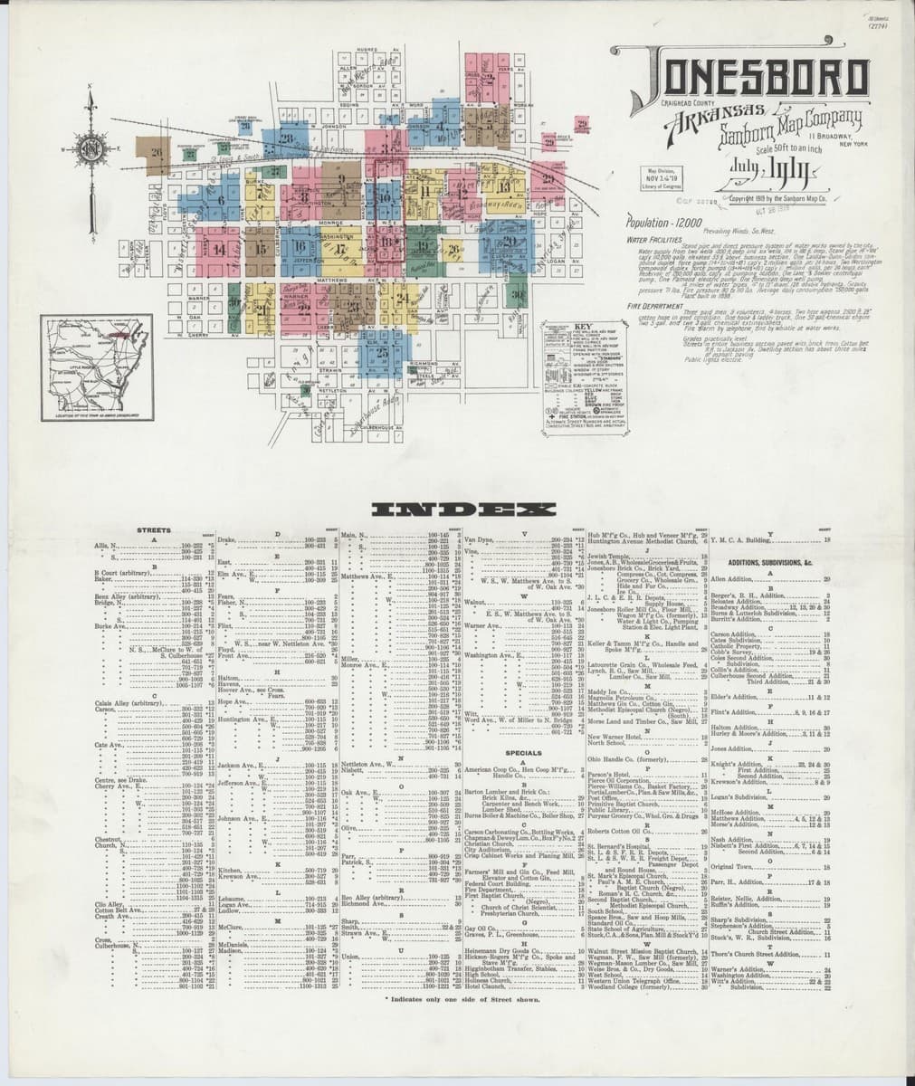 Jonesboro, Arkansas - 1919 Sanborn Map