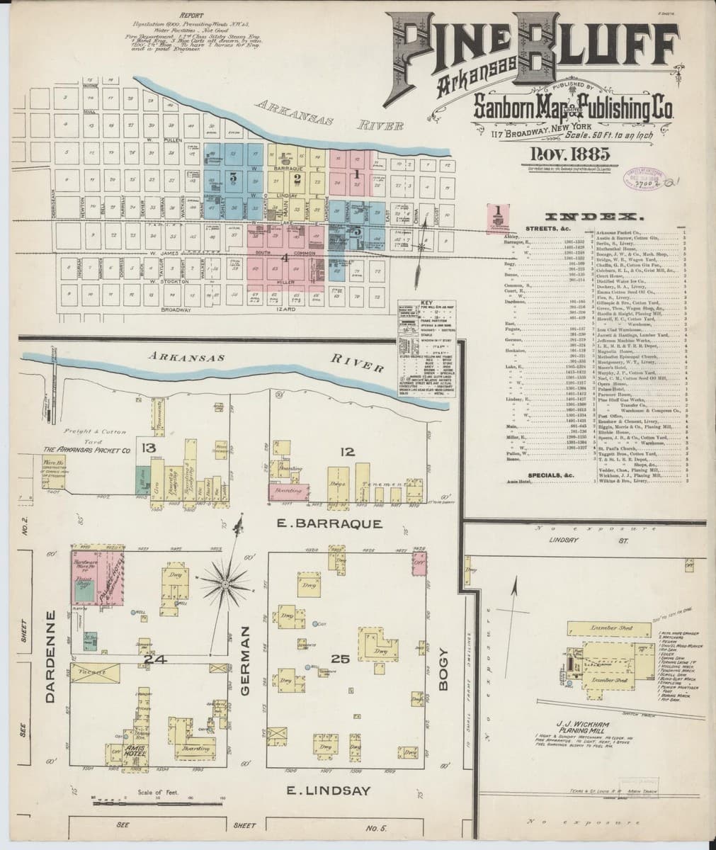 Pine Bluff, Arkansas - 1885 Sanborn Map