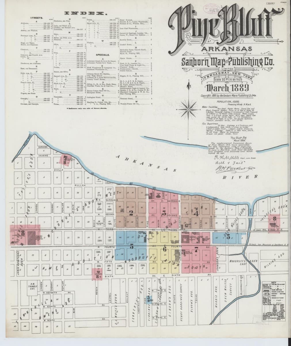 Pine Bluff, Arkansas - 1889 Sanborn Map