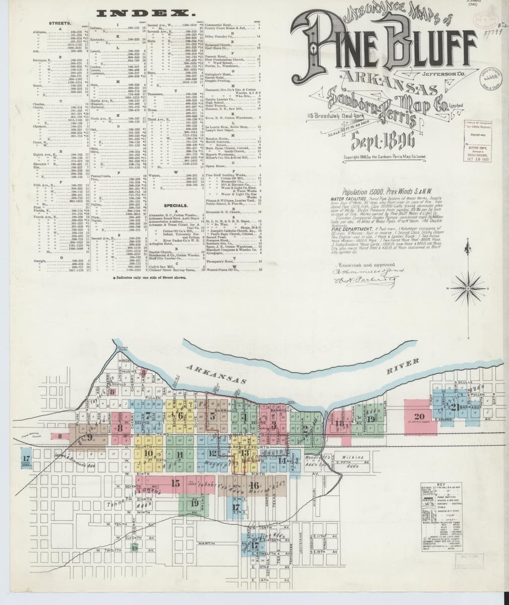 Pine Bluff, Arkansas - 1896 Sanborn Map
