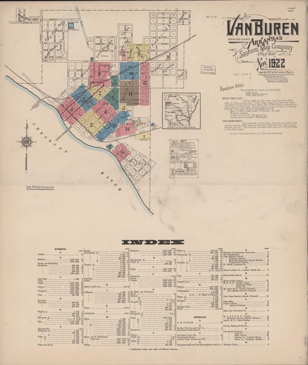 Van Buren, Arkansas - 1922 Sanborn Map