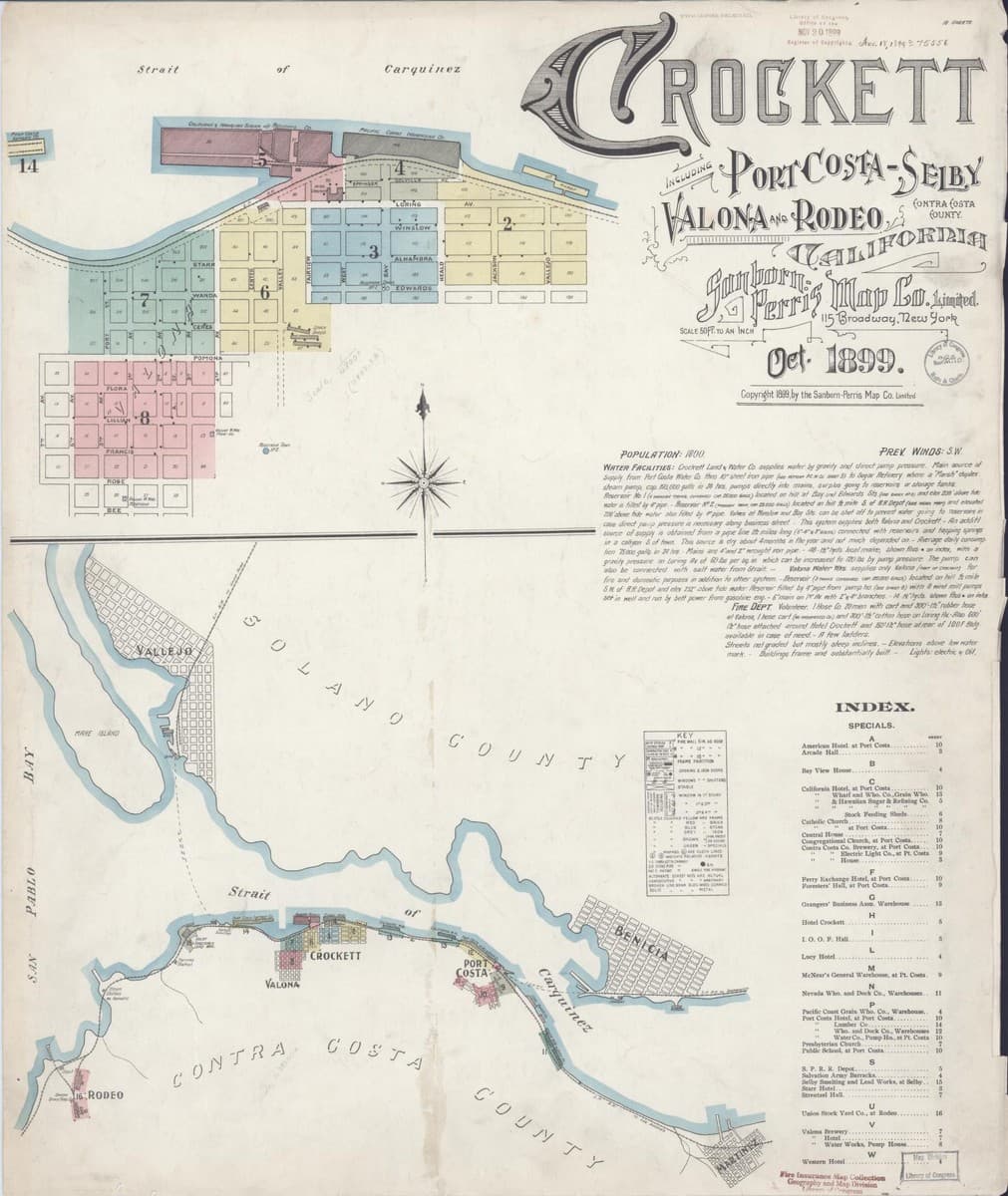 Crockett, California - 1899 Sanborn Map