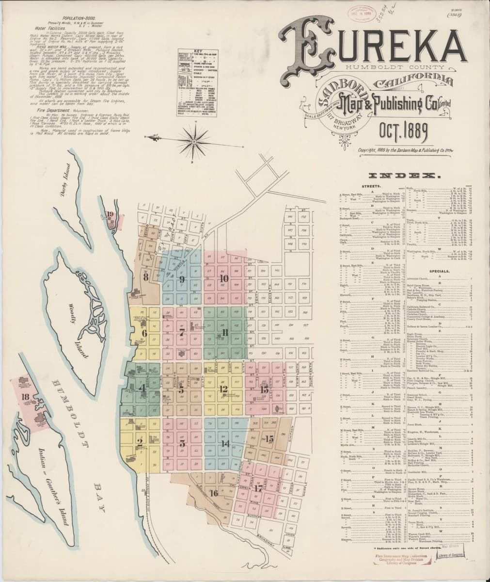Eureka, California - 1889 Sanborn Map