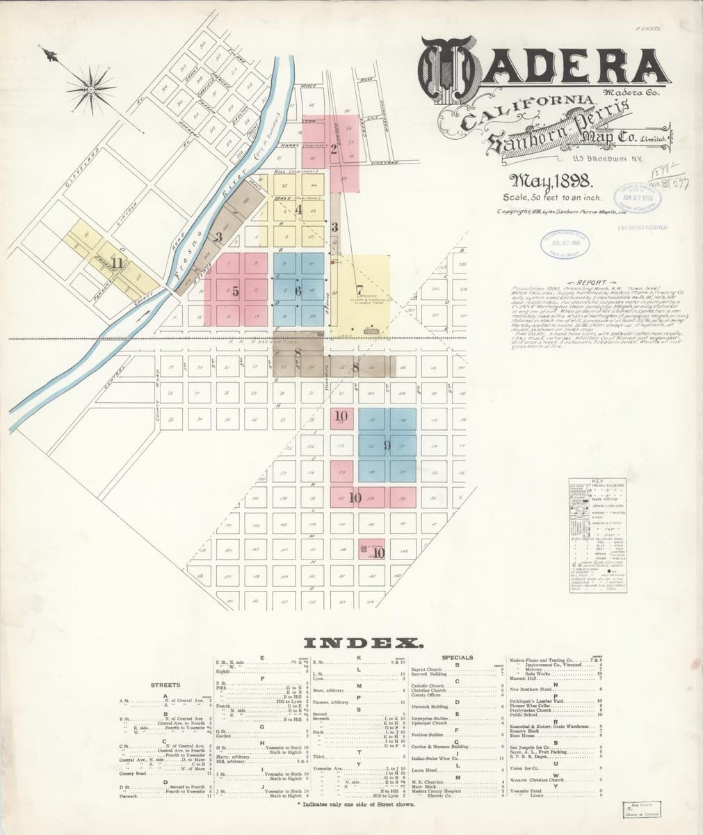 Madera, California - 1898 Sanborn Map
