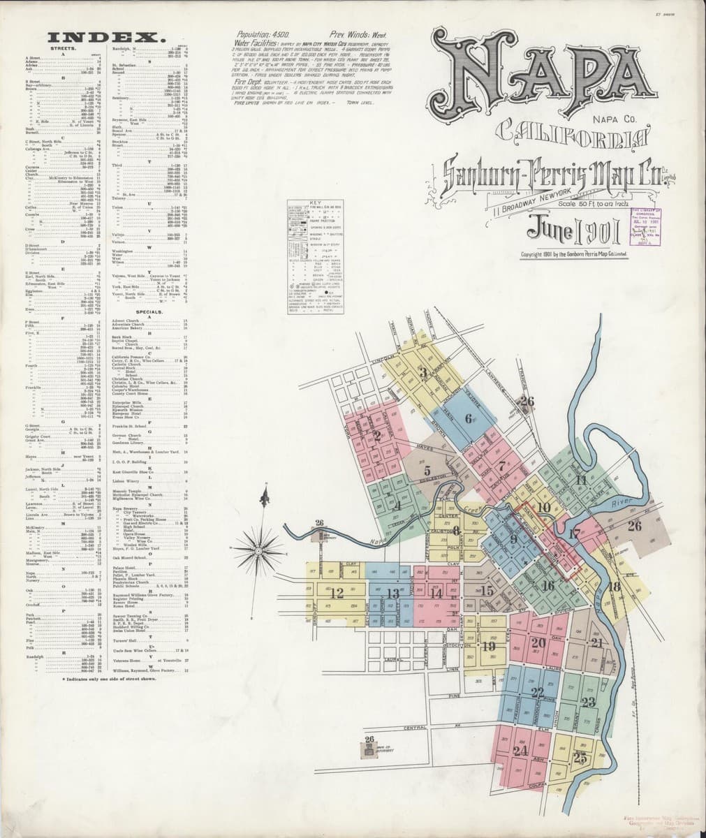 Napa, California - 1901 Sanborn Map
