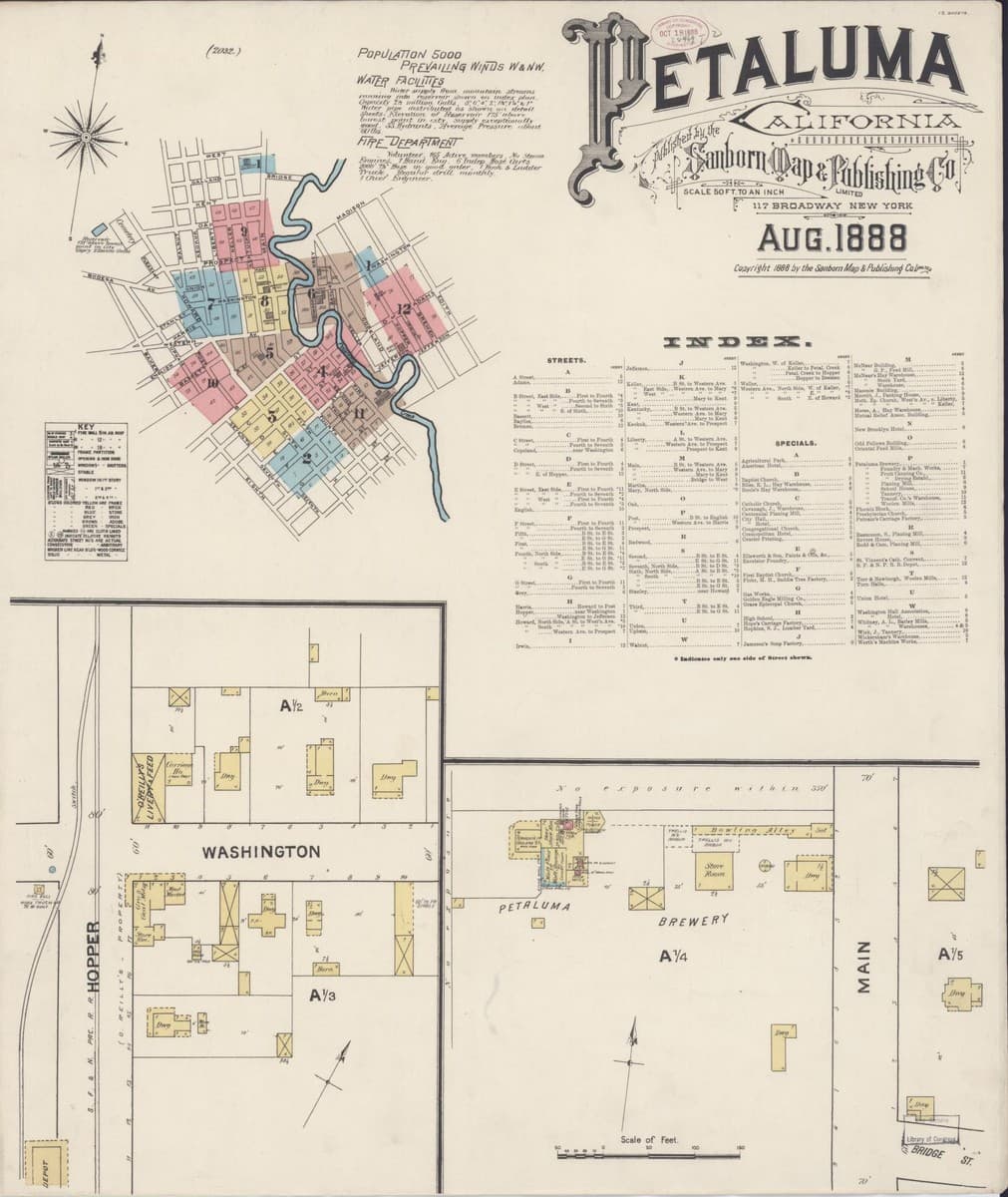 Petaluma, California - 1888 Sanborn Map