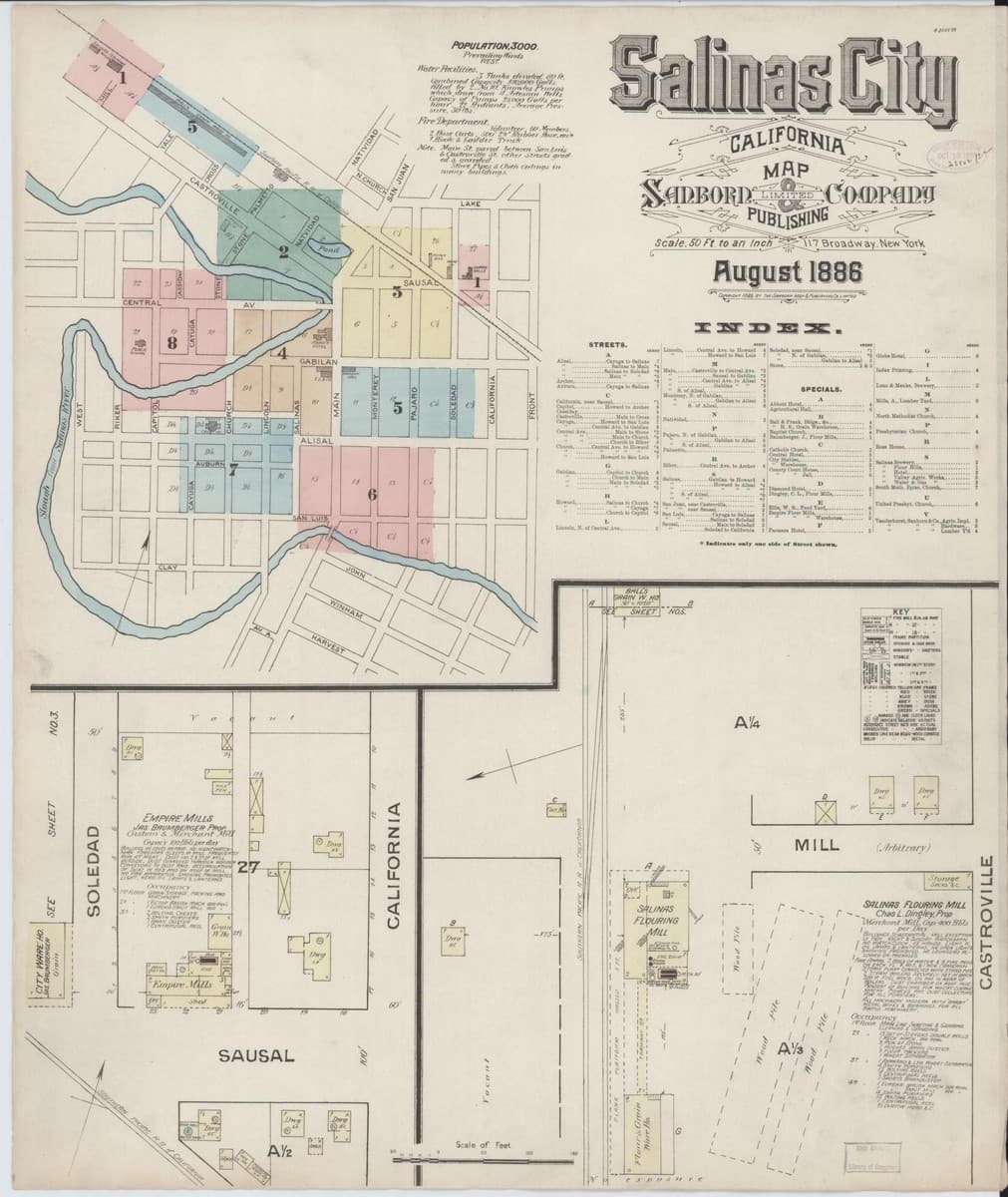Salinas, California - 1886 Sanborn Map