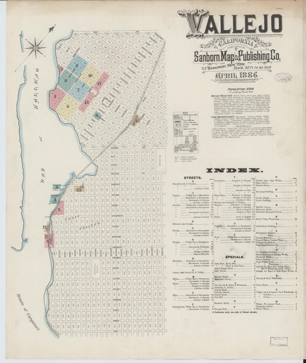 Vallejo, California - 1886 Sanborn Map