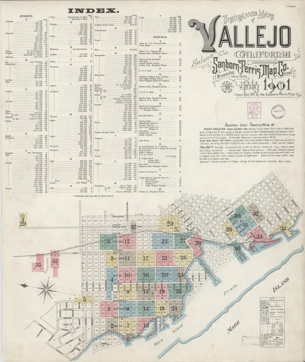 Vallejo, California - 1901 Sanborn Map