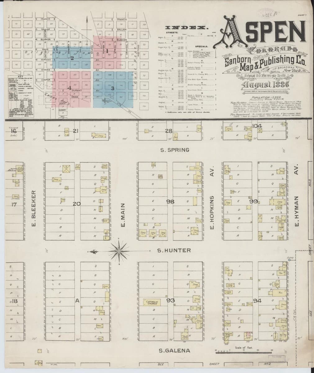 Aspen, Colorado - 1886 Sanborn Map