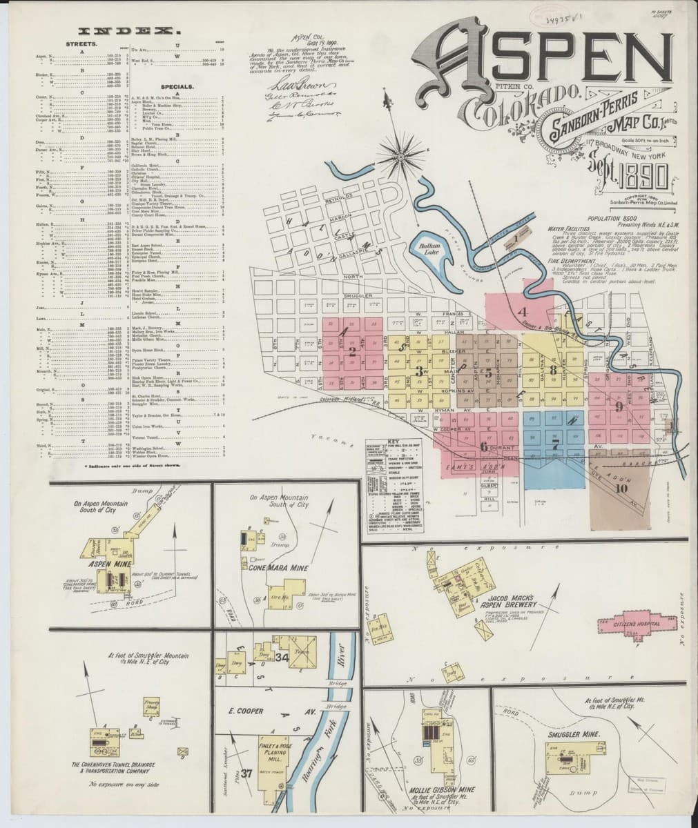 Aspen, Colorado - 1890 Sanborn Map