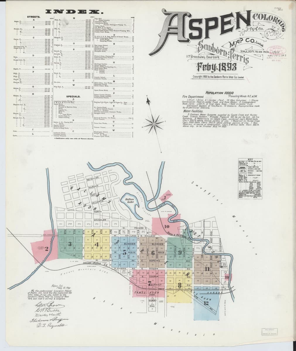 Aspen, Colorado - 1893 Sanborn Map