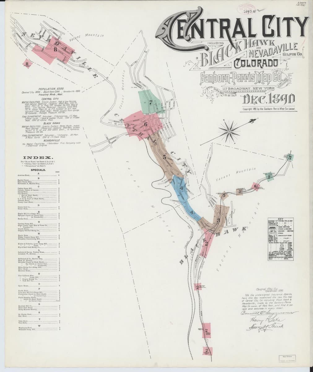 Central City, Colorado - 1890 Sanborn Map