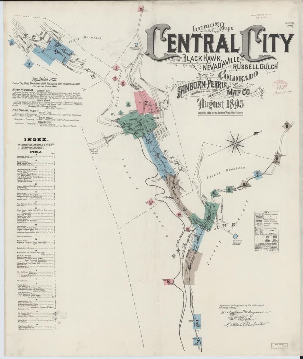 Central City, Colorado - 1895 Sanborn Map