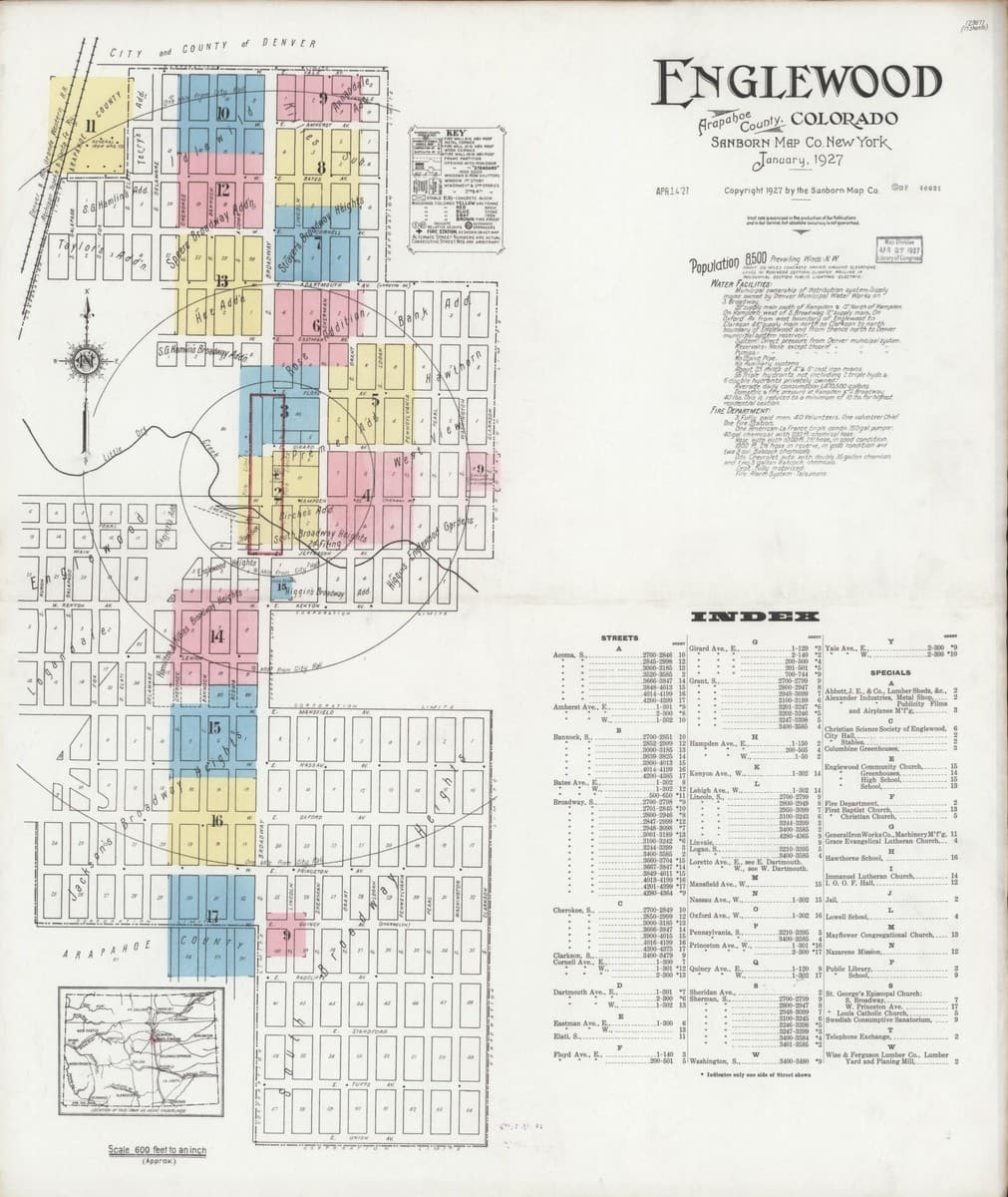 Englewood, Colorado - 1927 Sanborn Map