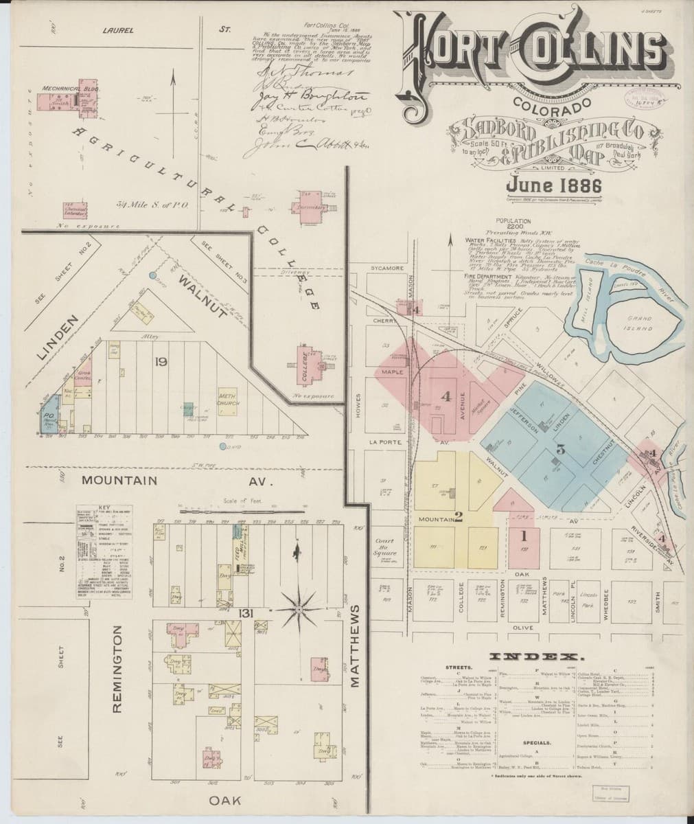 Fort Collins, Colorado - 1886 Sanborn Map
