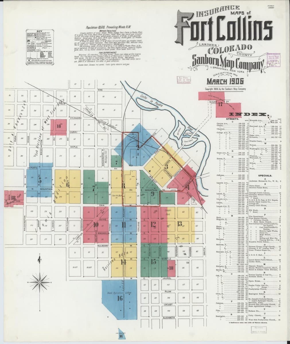 Fort Collins, Colorado - 1906 Sanborn Map