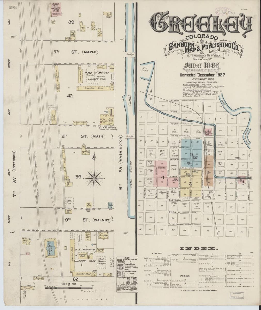 Greeley, Colorado - 1887 Sanborn Map