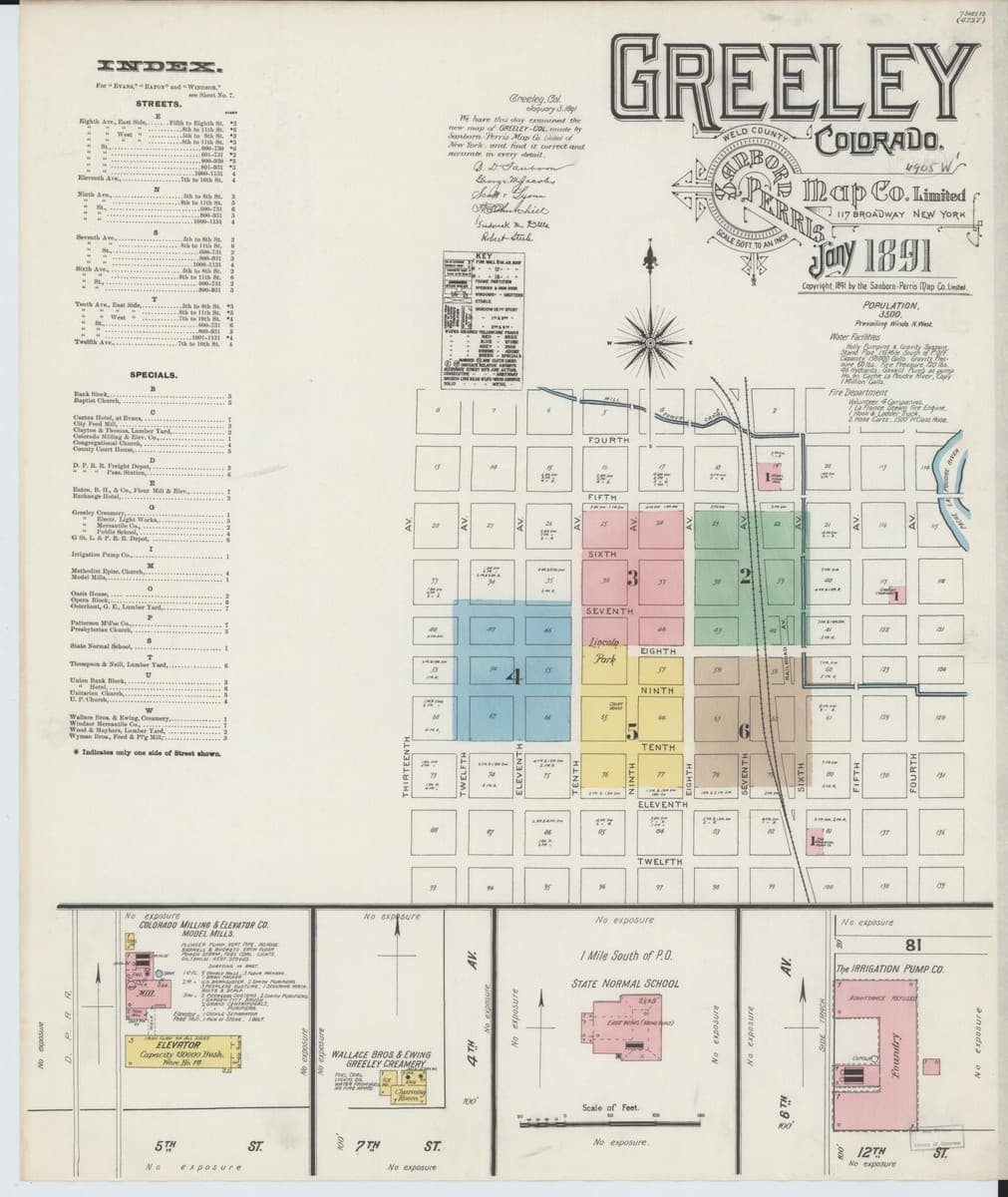 Greeley, Colorado - 1891 Sanborn Map