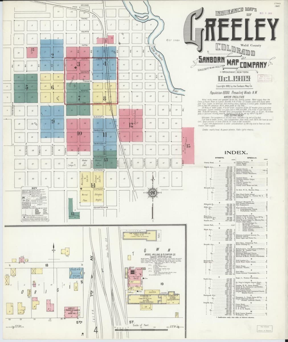 Greeley, Colorado - 1909 Sanborn Map